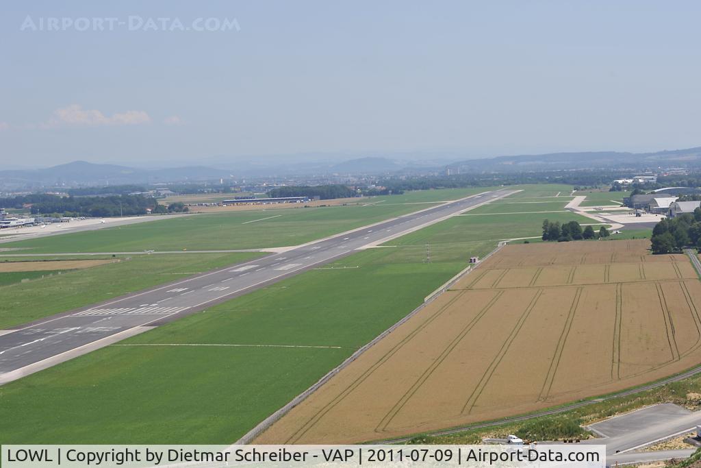 Linz Airport (Blue Danube Airport), Linz Austria (LOWL) - Linz Airport seen from Cessna 175 OE-DCG