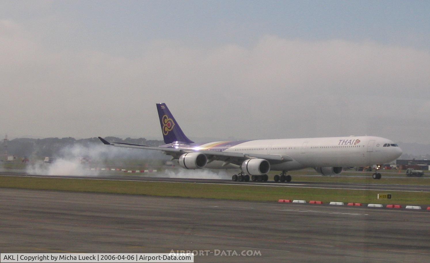 Auckland International Airport, Auckland New Zealand (AKL) - Burning rubber on touch-down in Auckland