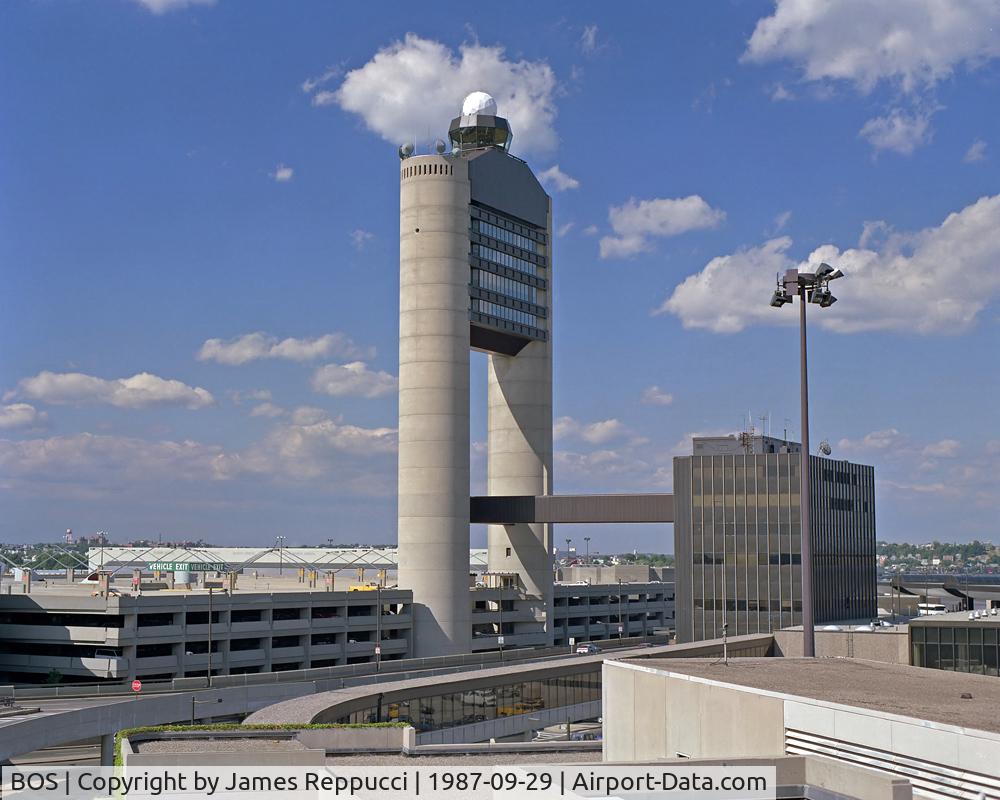 General Edward Lawrence Logan International Airport (BOS) - Control Tower as seen from Terminal B - 1987