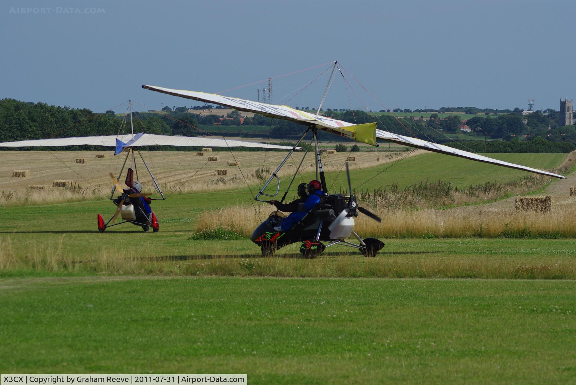 X3CX Airport - Two micro-lights about to depart from Northrepps.