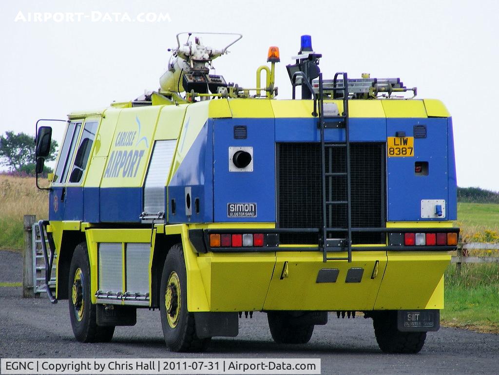 Carlisle Airport, Carlisle, England United Kingdom (EGNC) - Fire truck at Carlisle Airport