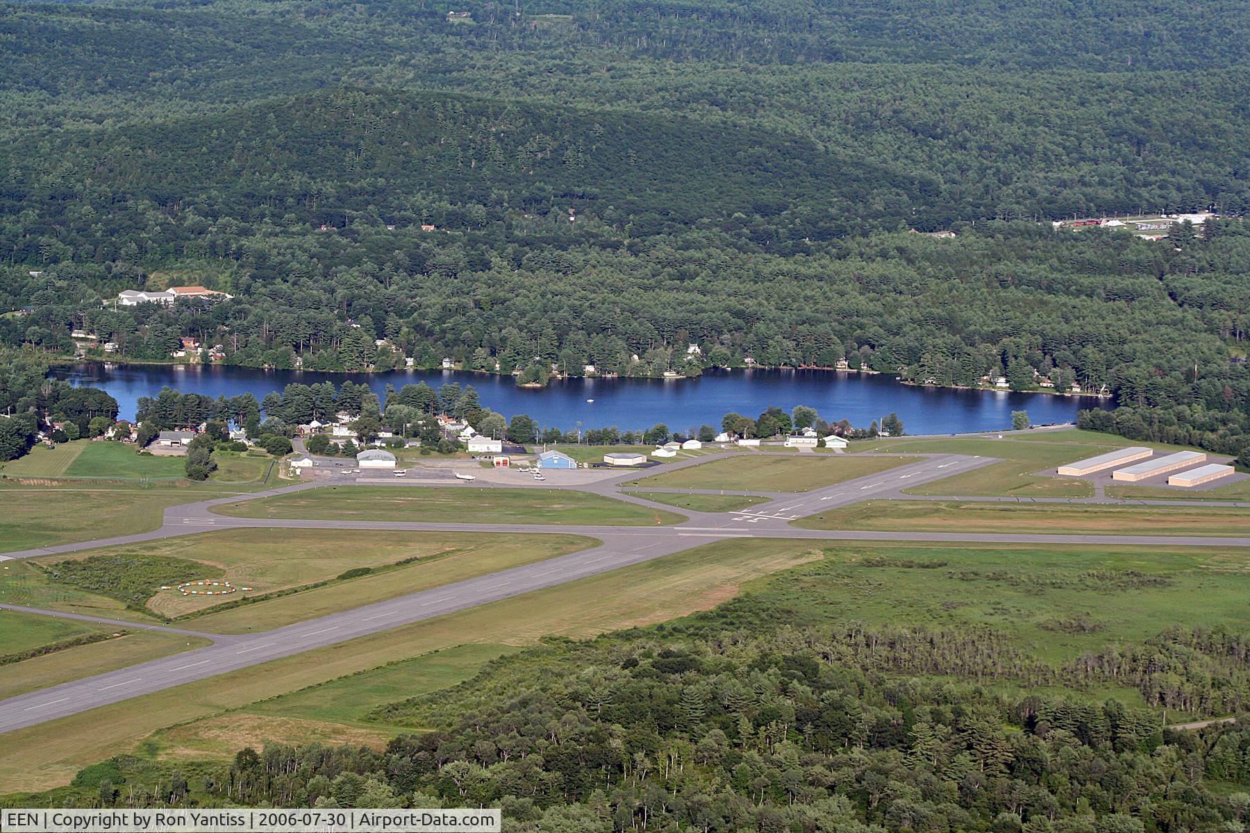 Dillant-hopkins Airport (EEN) - Dillant-Hopkins Airport runways 20 & 32 looking East with Wilson Pond in the background.