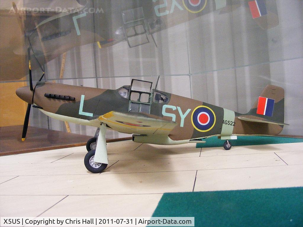 X5US Airport - Model of Mustang Mk 1 painted to represent AG522 of 613 (City of Manchester) Squadron RAF based at Ringway, Manchester in 1942