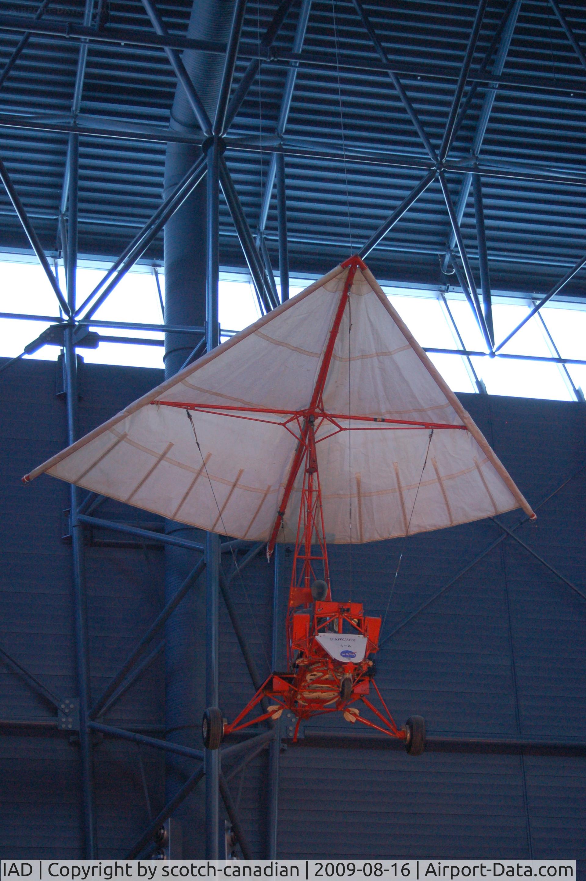 Washington Dulles International Airport (IAD) - Gemini Paraglider Research Vehicle 1-A with wing at the Steven F. Udvar-Hazy Center, Smithsonian National Air and Space Museum, Chantilly, VA