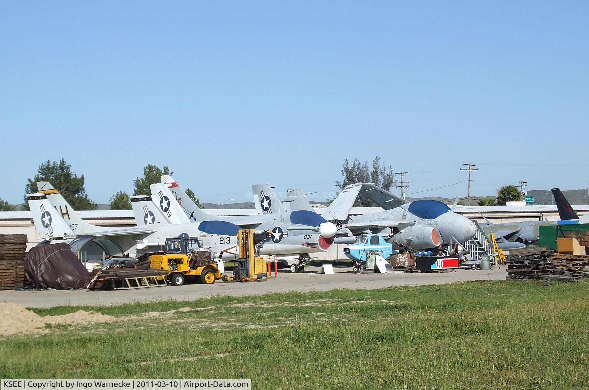Gillespie Field Airport (SEE) - Outside the San Diego Air & Space Museum's Annex