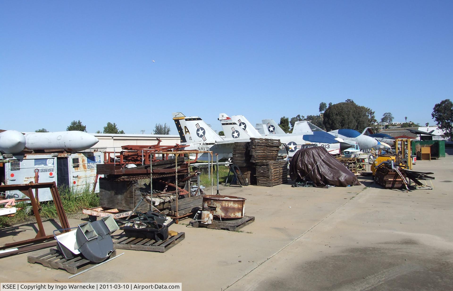 Gillespie Field Airport (SEE) - Outside the San Diego Air & Space Museum's Annex