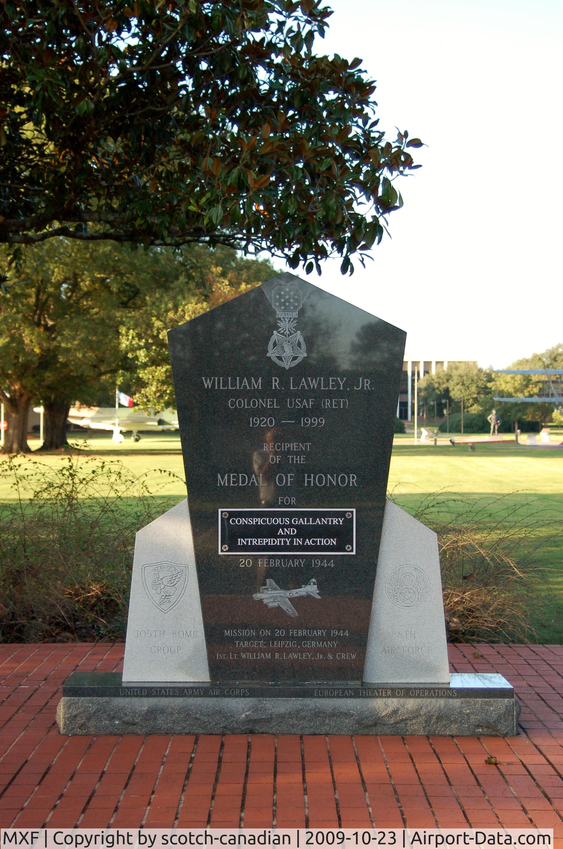 Maxwell Afb Airport (MXF) - William R. Lawley Jr. Monument at Maxwell AFB, Montgomery, AL