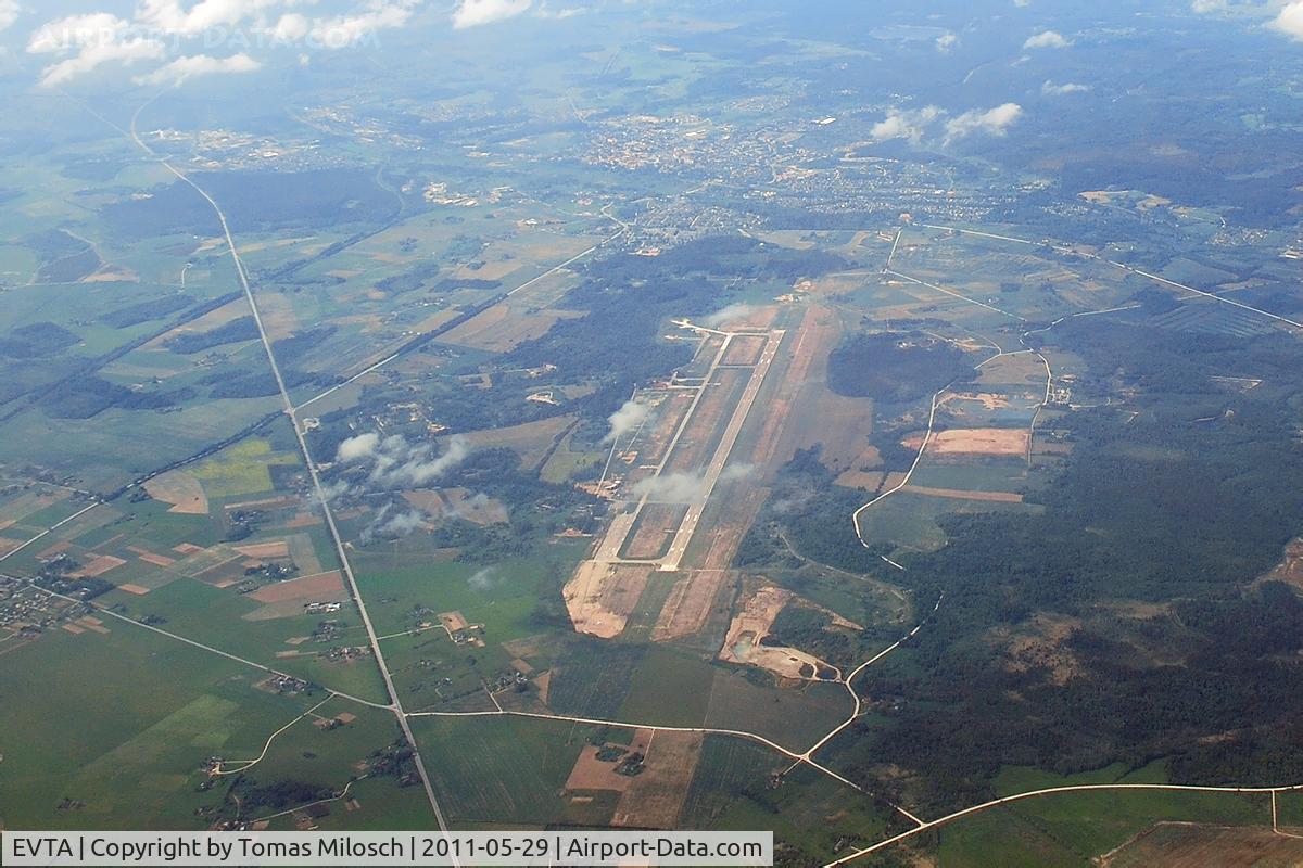 EVTA Airport - Tukums Air Base (EVTA) in Latvia, seen onboard Air Baltic flight TXL–RIX