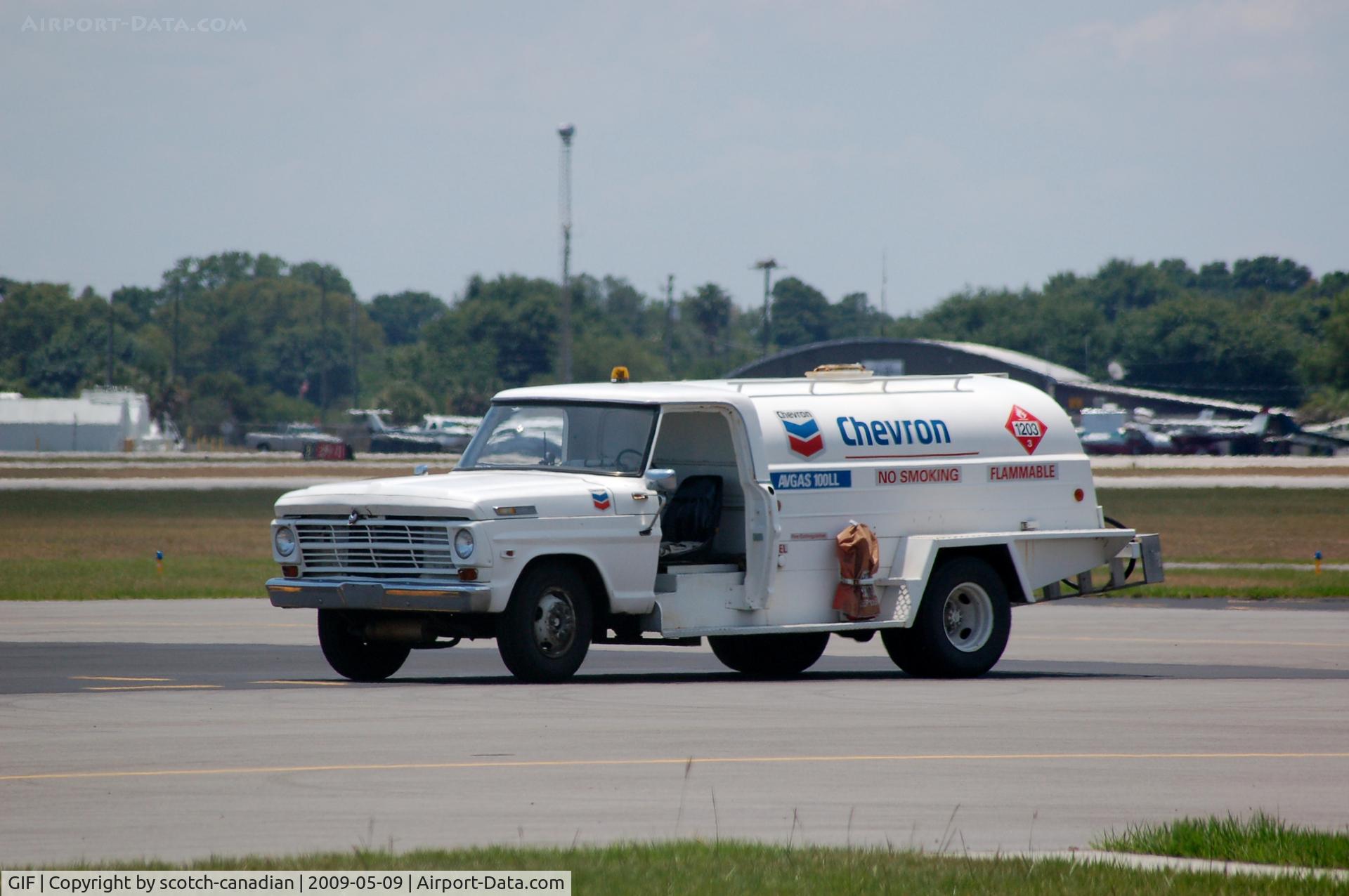 Winter Haven's Gilbert Airport (GIF) - Chevron Fuel Truck at Gilbert Airport, Winter Haven, FL