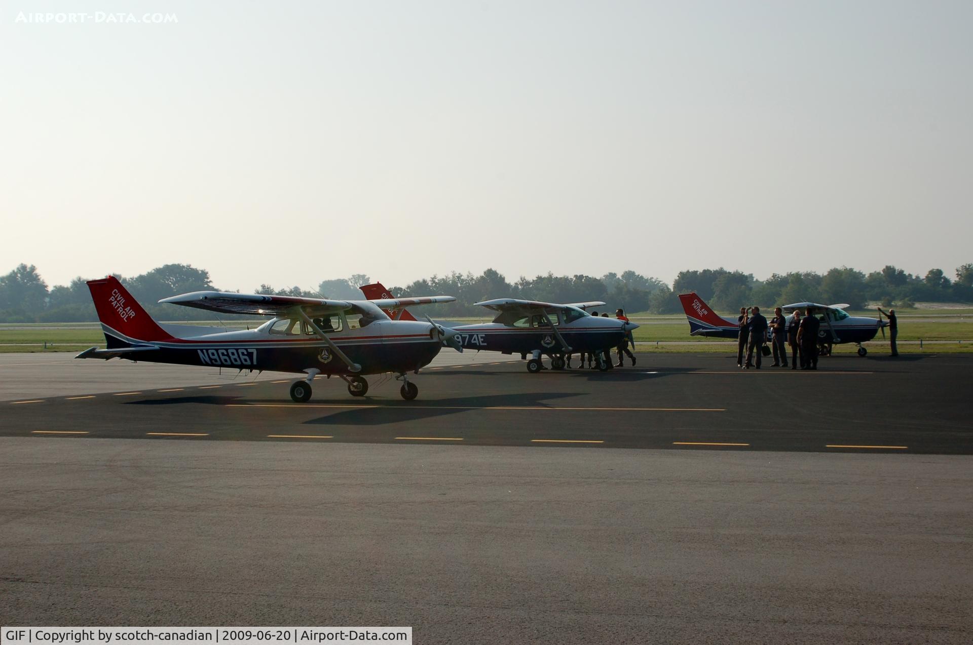 Winter Haven's Gilbert Airport (GIF) - Civil Air Patrol  Cessna 172P N96867, Cessna 182R N9974E and Cessna 172P N99087 at Gilbert Airport, Winter Haven, FL