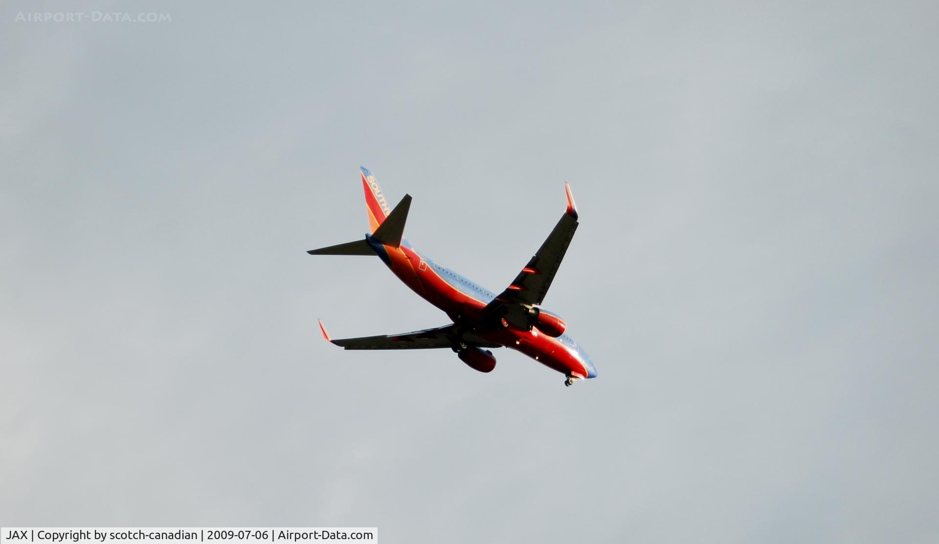 Jacksonville International Airport (JAX) - Southwest Airlines Jet on Final Approach to Jacksonville International Airport, Jacksonville, FL