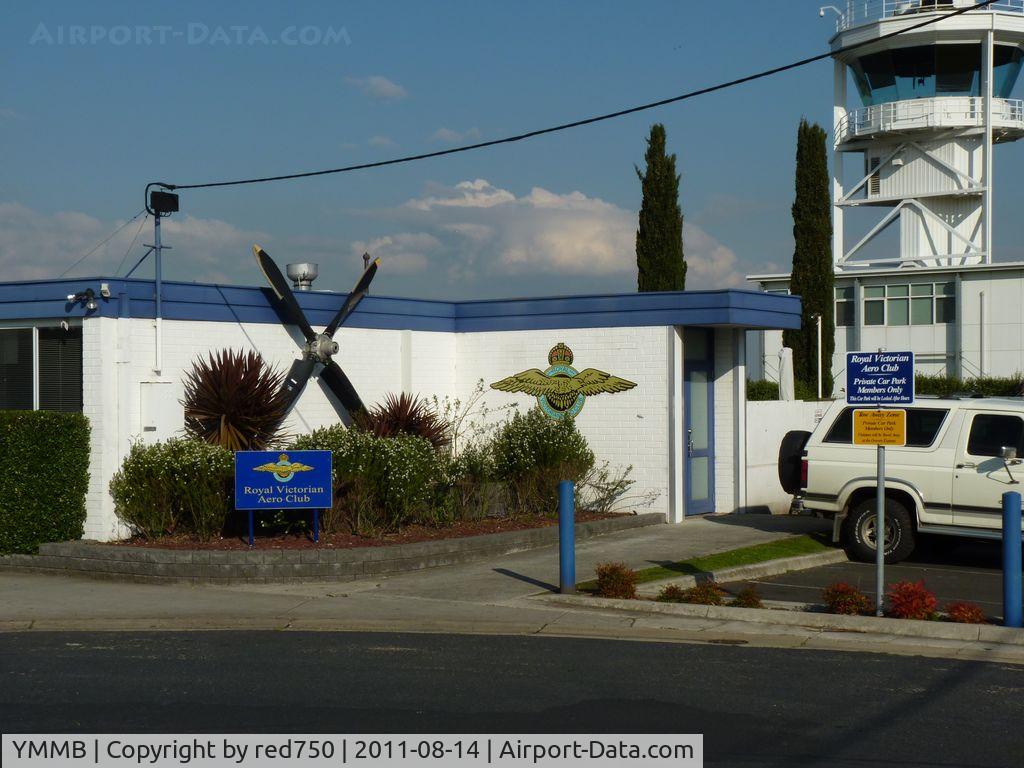Moorabbin Airport, Moorabbin, Victoria Australia (YMMB) - Royal Victorian Aero Club building at Moorabbin. Control Tower behind.
