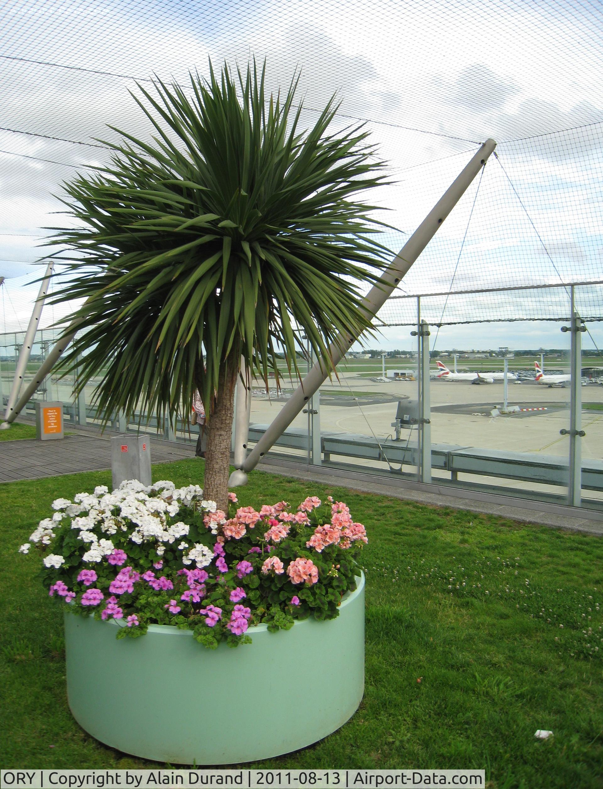 Paris Orly Airport, Orly (near Paris) France (ORY) - Welcome at the world famous South Terminal observation deck, where some garden plants have been added. Sadly enough, cleaning of the window panes has been overlooked ! 