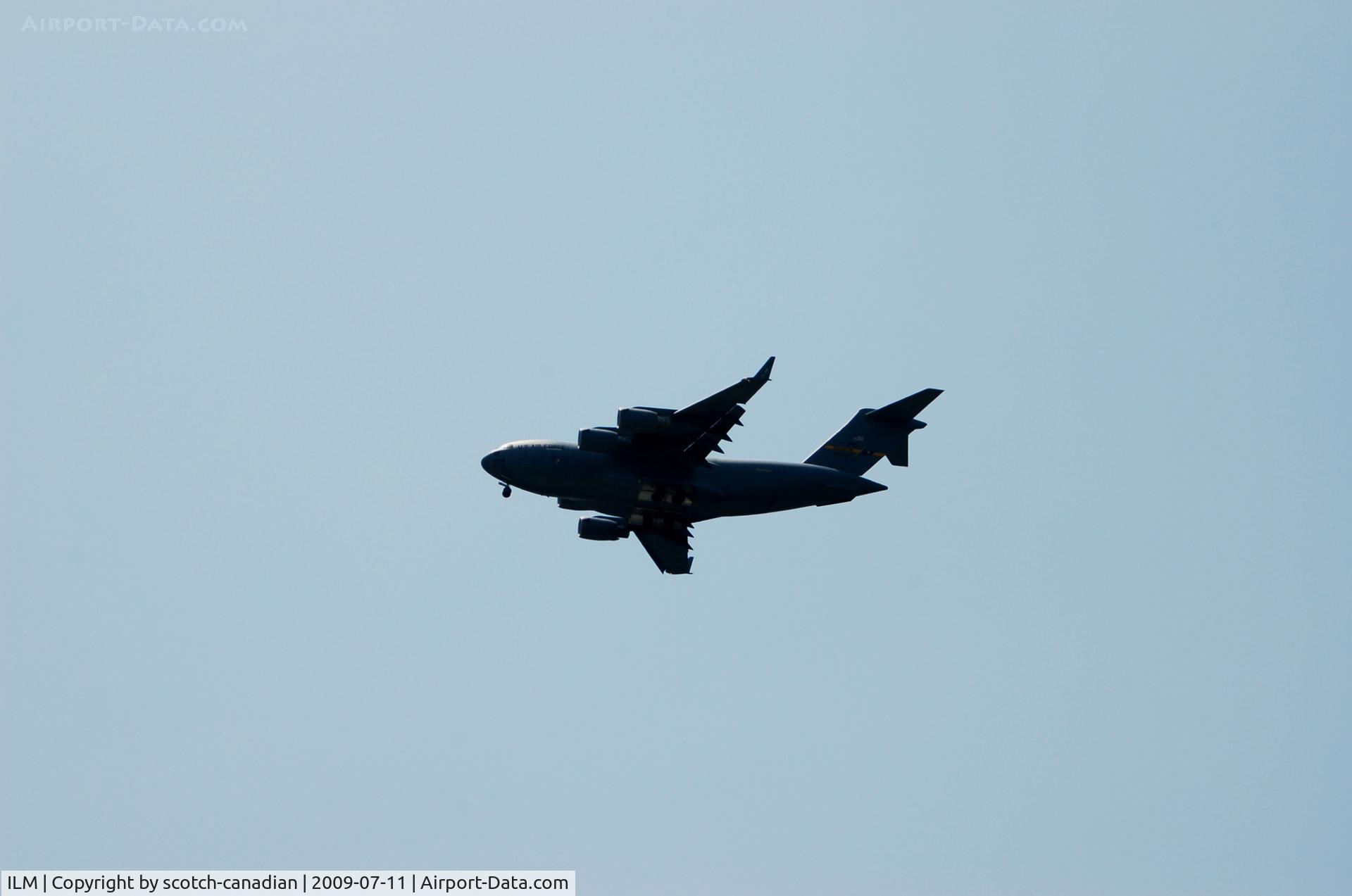 Wilmington International Airport (ILM) - Boeing C-17 Globemaster III on final approach to New Hanover County International Airport, Wilmington, NC