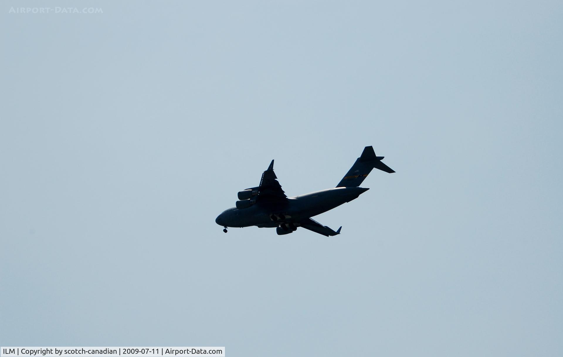 Wilmington International Airport (ILM) - Boeing C-17 Globemaster III on final approach to New Hanover County International Airport, Wilmington, NC