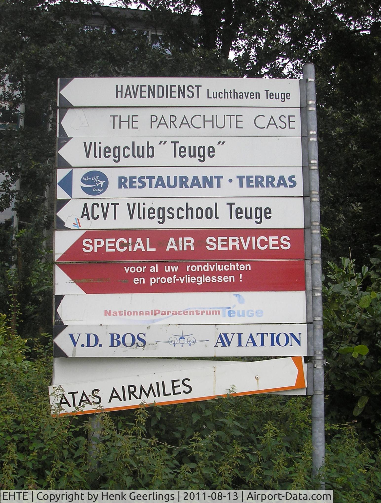 Teuge International Airport, Deventer Netherlands (EHTE) - Signboard to Teuge Int'l Airport