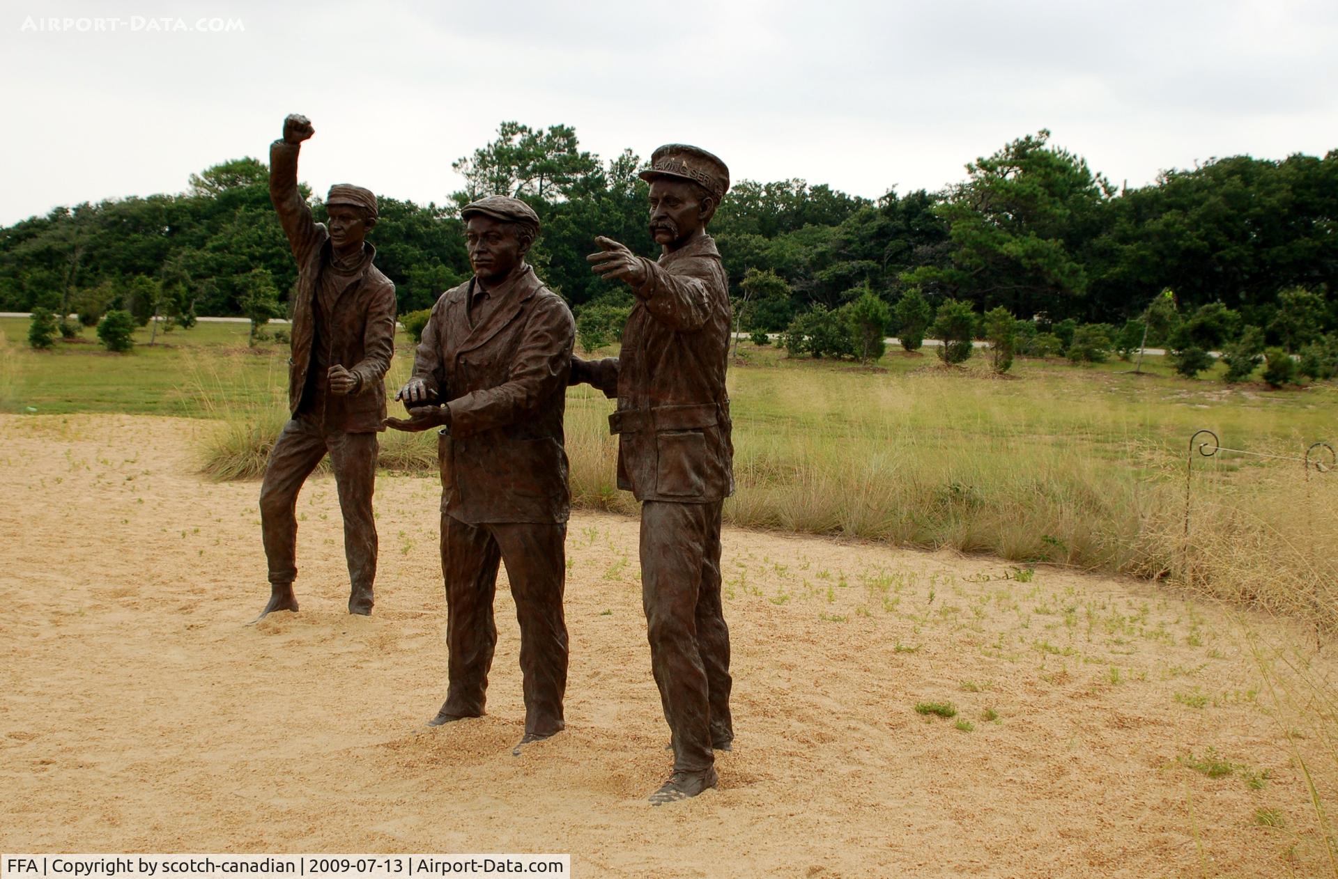 First Flight Airport (FFA) - Sculpture of the Surfman at the 1903 Wright Flyer Sculpture, Wright Brothers National Memorial, Kill Devil Hills, NC