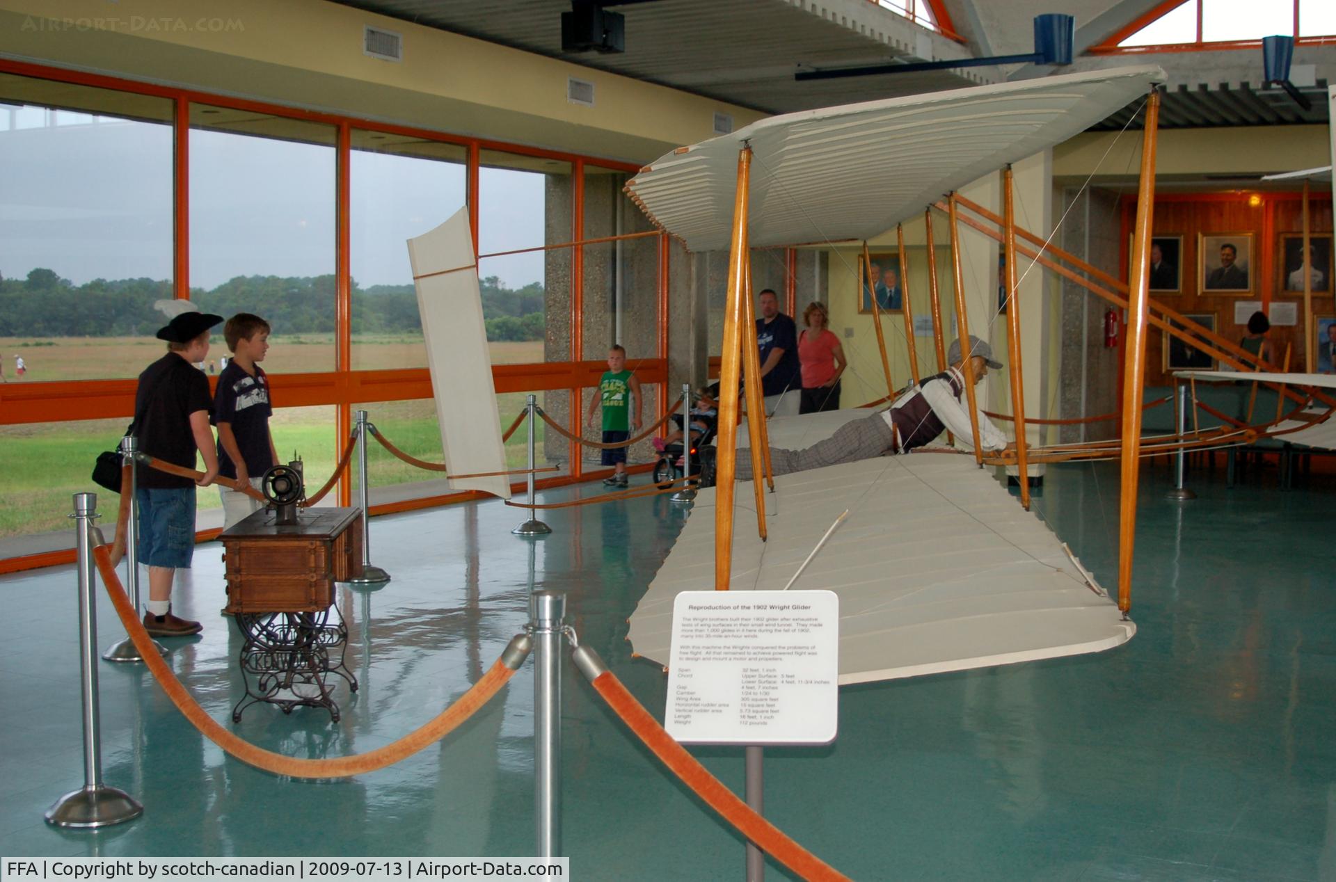 First Flight Airport (FFA) - Reproduction of the 1902 Wright Glider at the Wright Brothers National Memorial, Kill Devil Hills, NC
