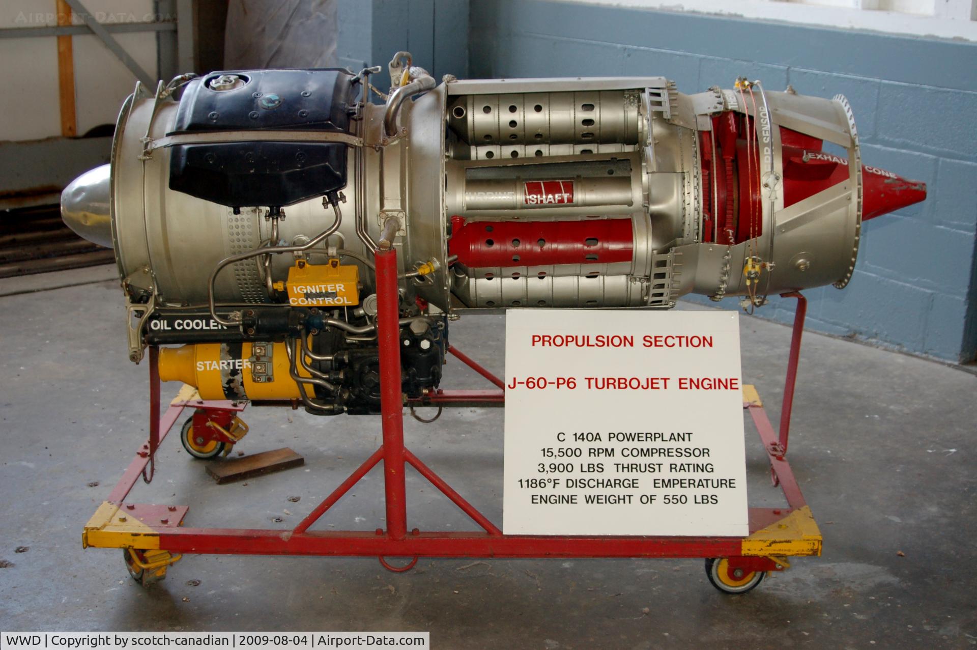 Cape May County Airport (WWD) - J-60-P6 Turbojet Engine at the Naval Air Station Wildwood Aviation Museum, Cape May County Airport, Wildwood, NJ