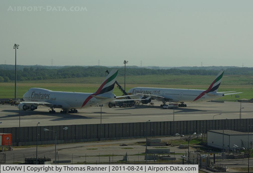 Vienna International Airport, Vienna Austria (LOWW) - Emirates Boeing 747 and 777