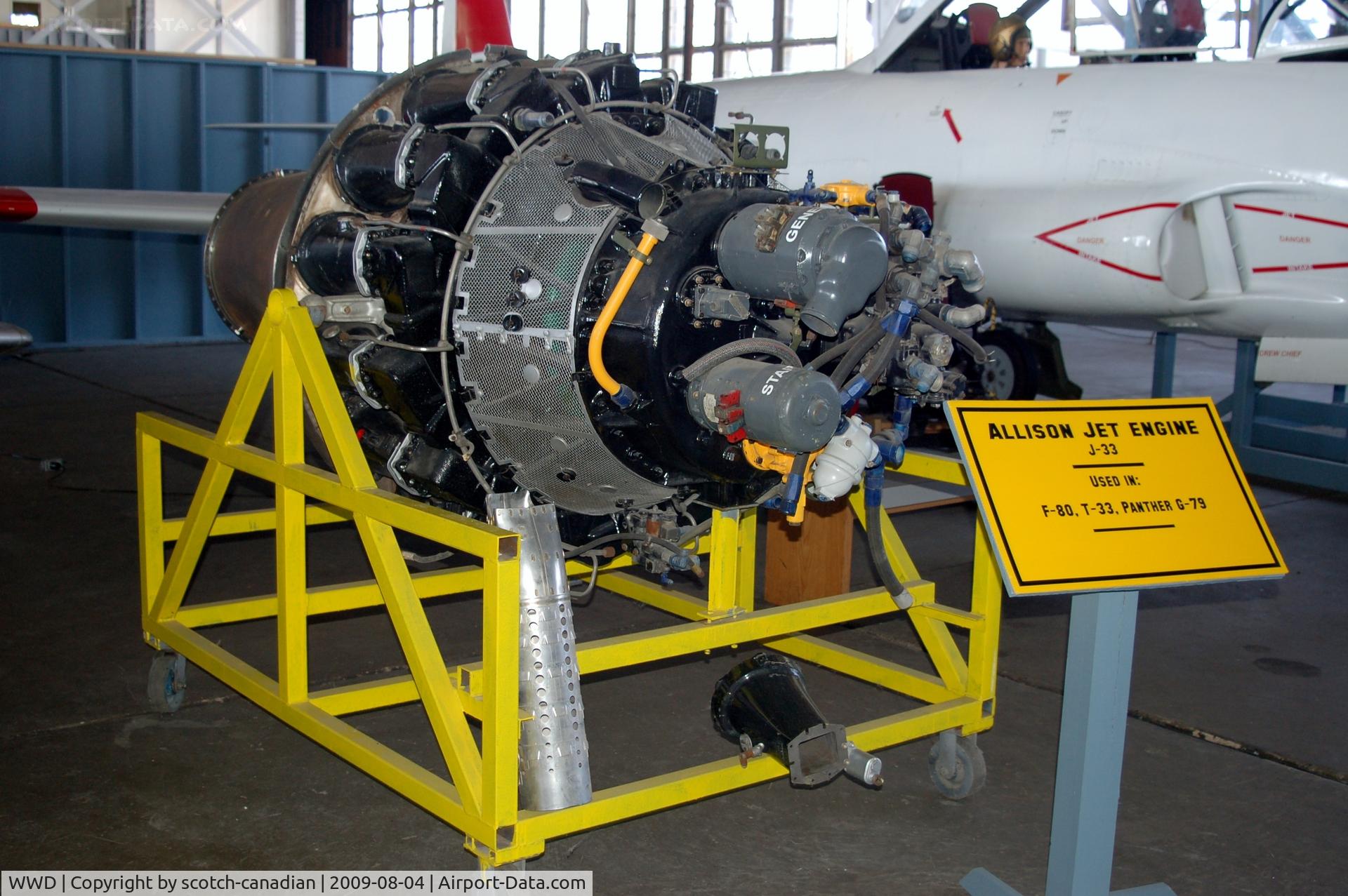 Cape May County Airport (WWD) - Allison J-33 Jet Engine at the Naval Air Station Wildwood Aviation Museum, Cape May County Airport, Wildwood, NJ