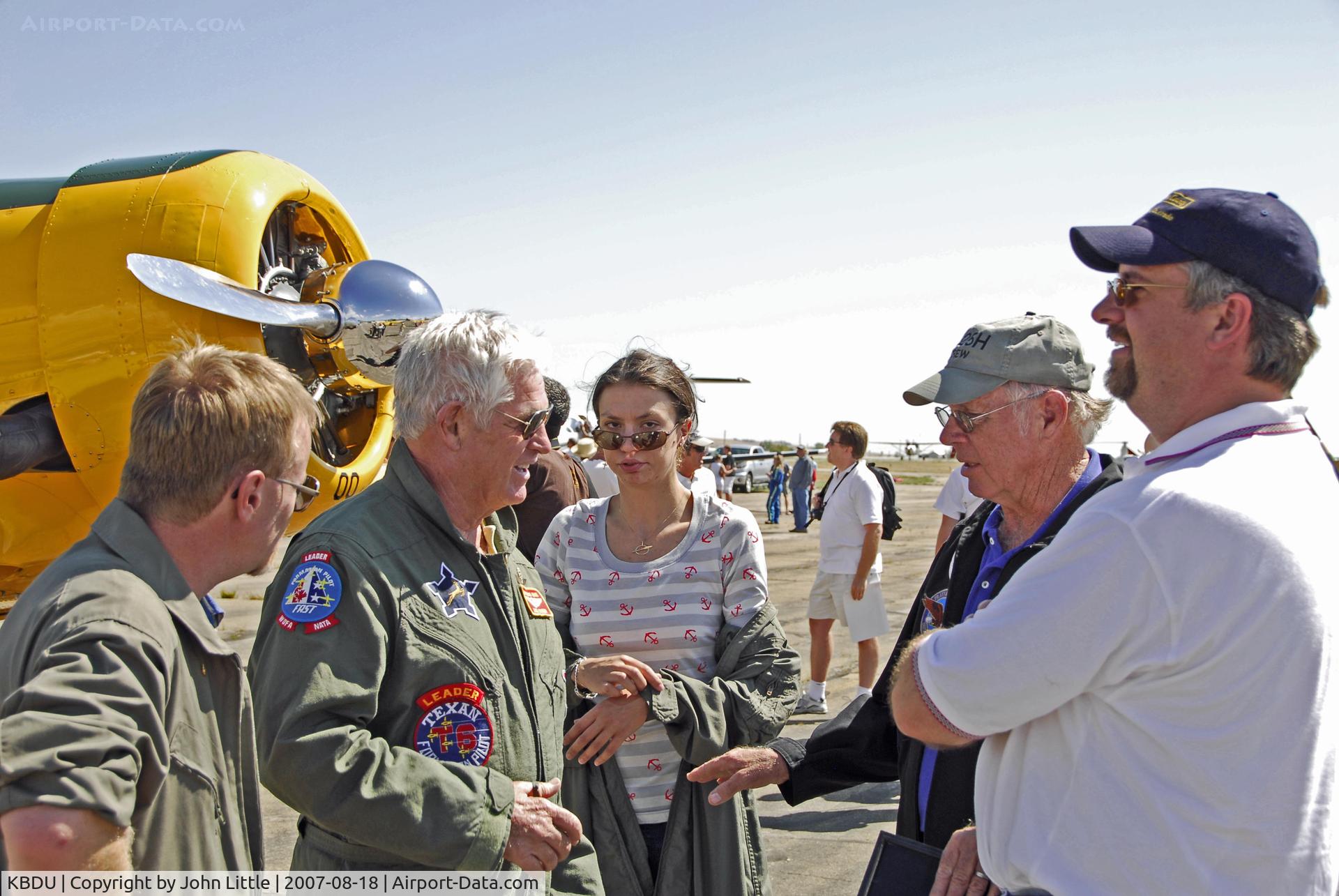 Boulder Municipal Airport (BDU) - Gerry, Dick, and Jack during a pilots de-briefing after the formation flight to Boulder from Centennial (KAPA)This is a very classy group of Pilots, who do things right when coordinating formation flights