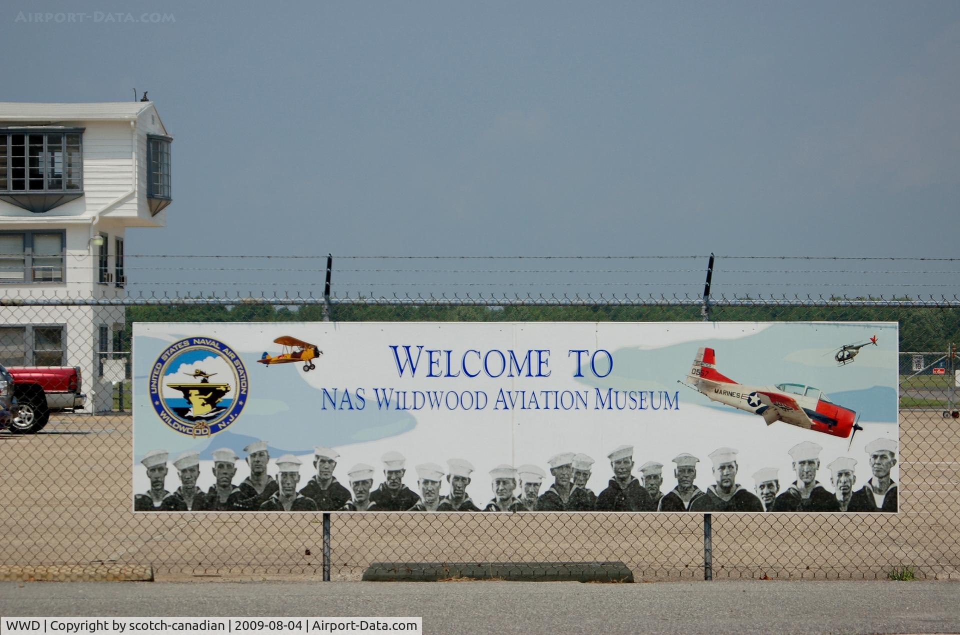 Cape May County Airport (WWD) - Welcome Sign at the Naval Air Station Wildwood Aviation Museum, Cape May County Airport, Wildwood, NJ