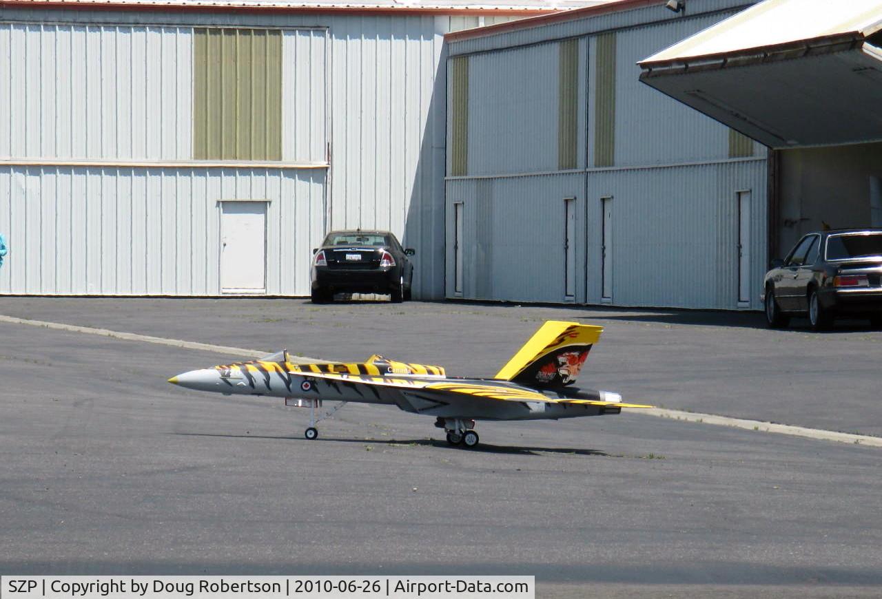 Santa Paula Airport (SZP) - RC JET Kerosene Burner-taxi demo under radio control