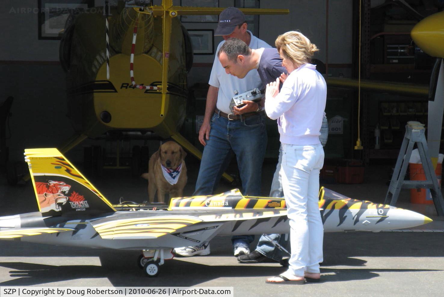 Santa Paula Airport (SZP) - RC JET Kerosene Burner ( A real ear splitter!) attention getter at AVIATION F/X Hangar