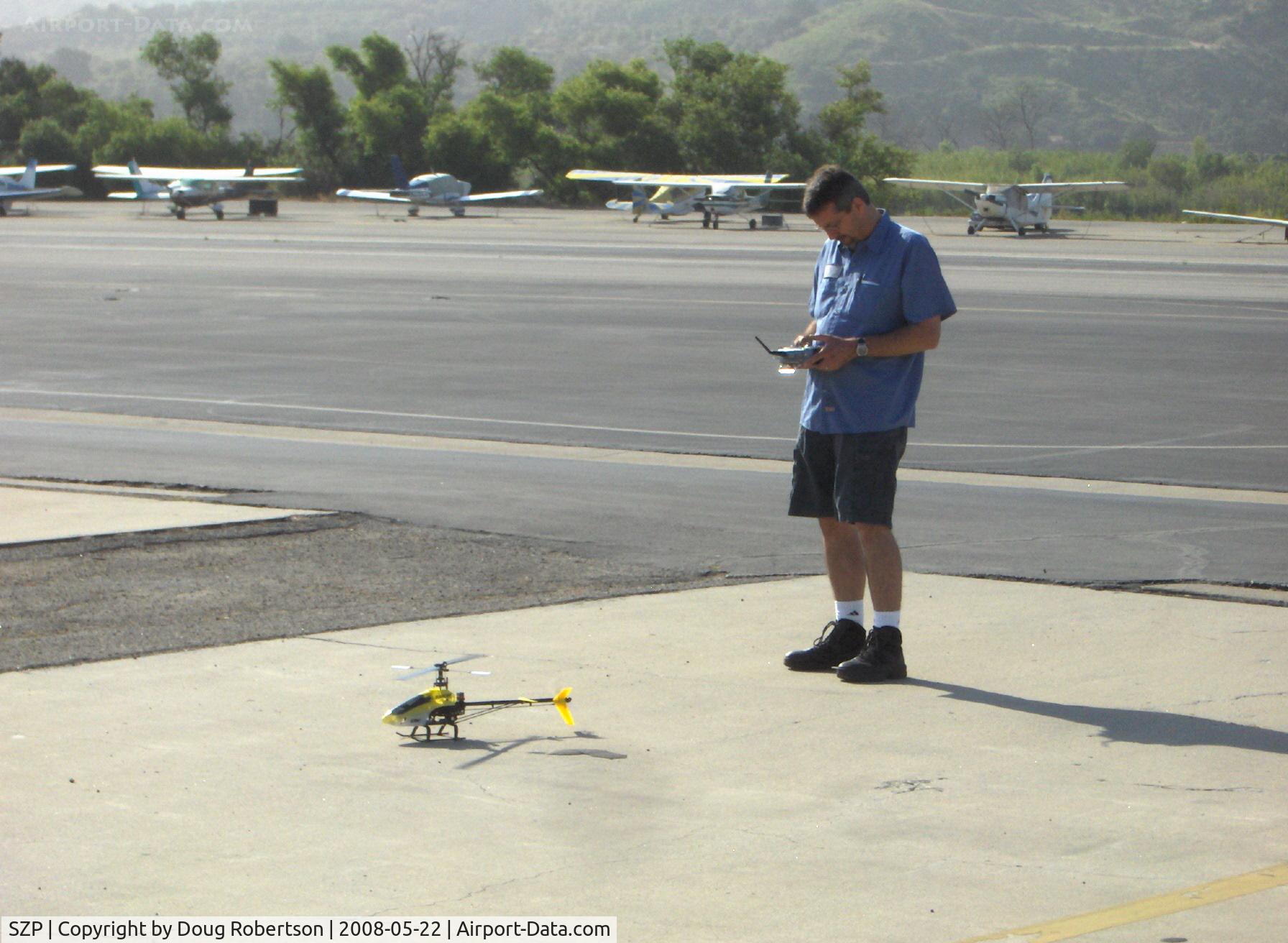 Santa Paula Airport (SZP) - T-REX RC Helicopter just landed