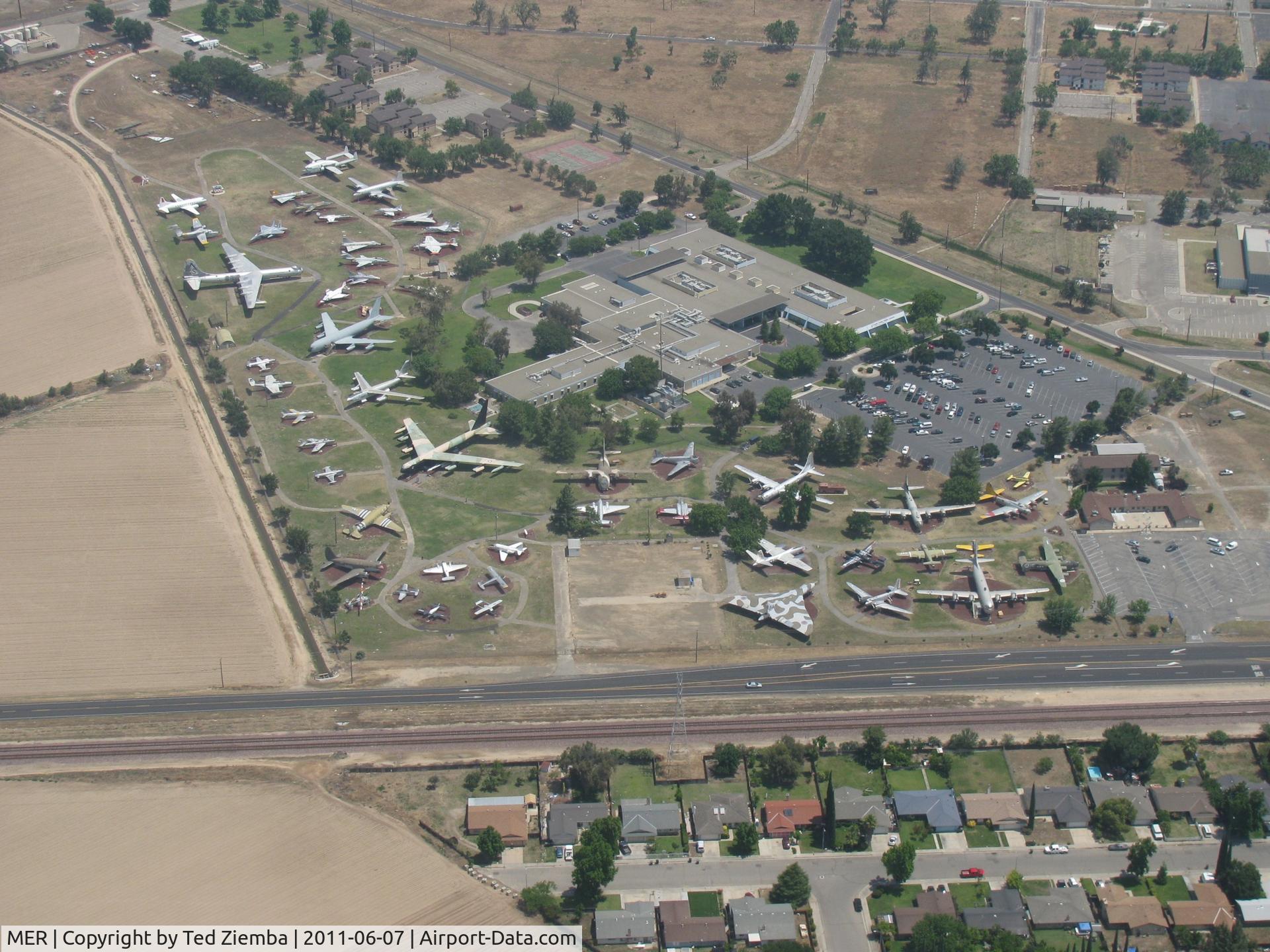 Castle Airport (MER) - Castle Air Museum from the air. 