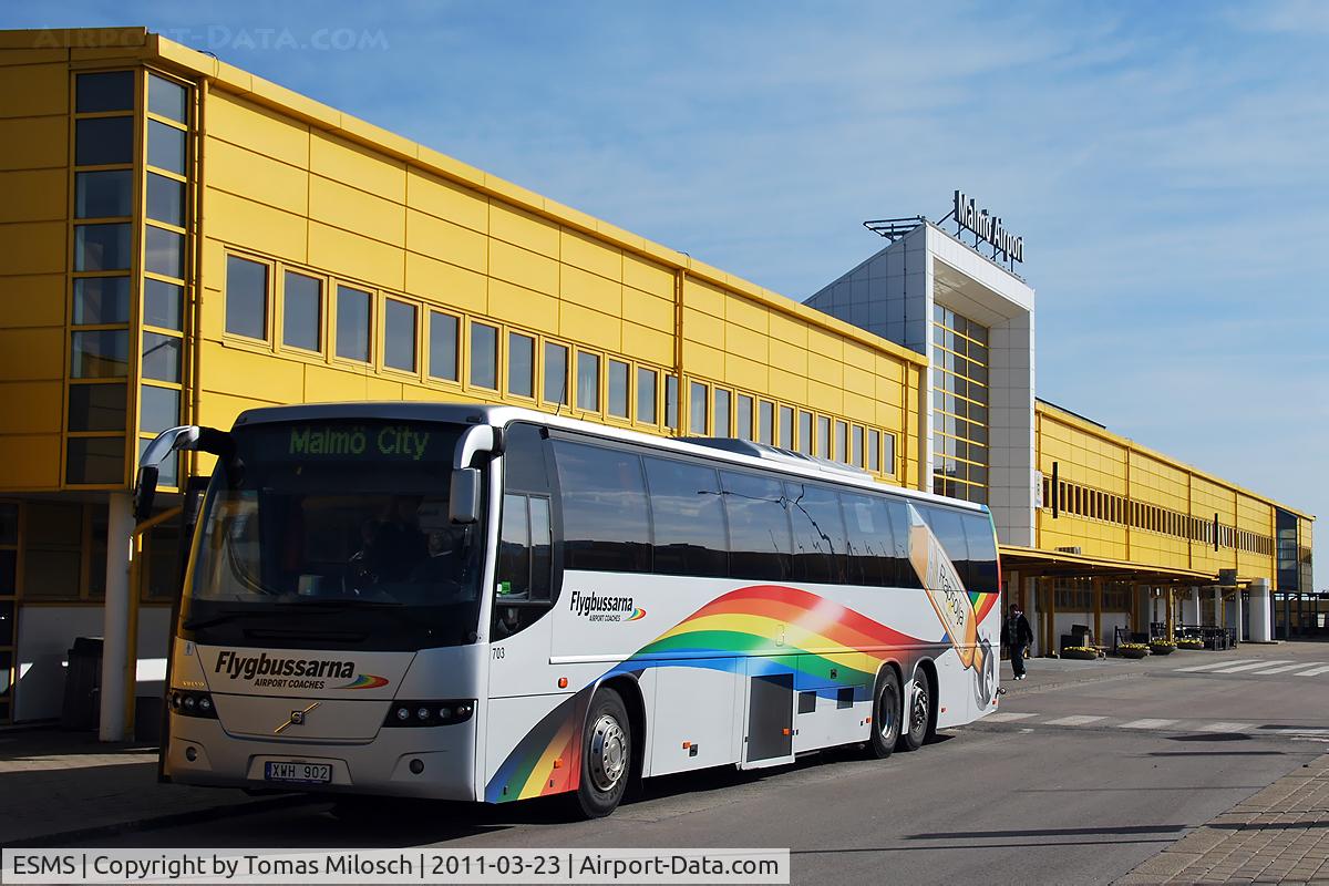 Malmö-Sturup Airport, Malmö Sweden (ESMS) - Airport coach to Malmö City at Sturup's main building. The tour takes about 45 minutes.