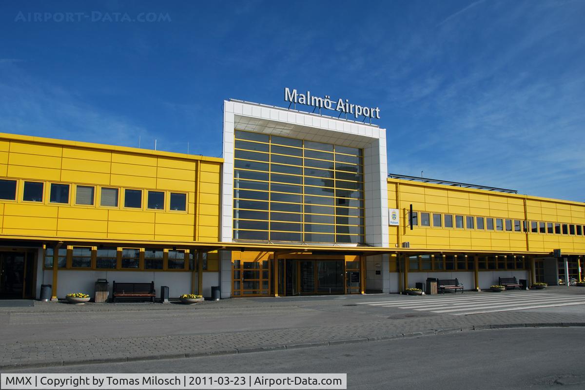 Malmö-Sturup Airport, Malmö Sweden (MMX) - The Swedish national colours are ...