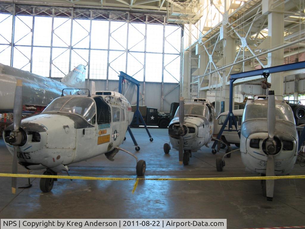 NALF Ford Island Airport, Ford Island, Honolulu, Hawaii United States (NPS) - A trio of Cessna O-2s at the Pacific Aviation Museum on Ford Island, HI.