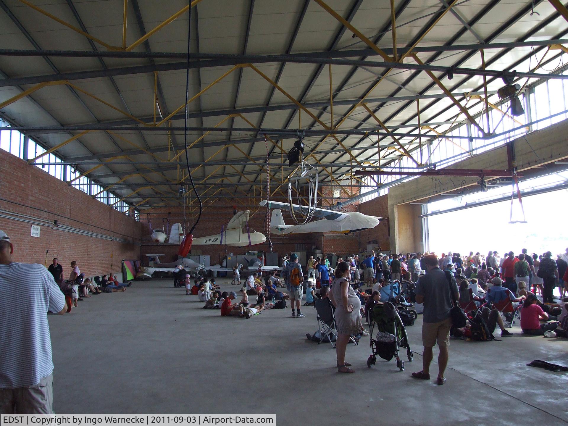 EDST Airport - Hahnweide airfield at Kirchheim unter Teck - seeking shelter from the heat during one of Germany's largest oldtimer fly-ins taking place there every two years