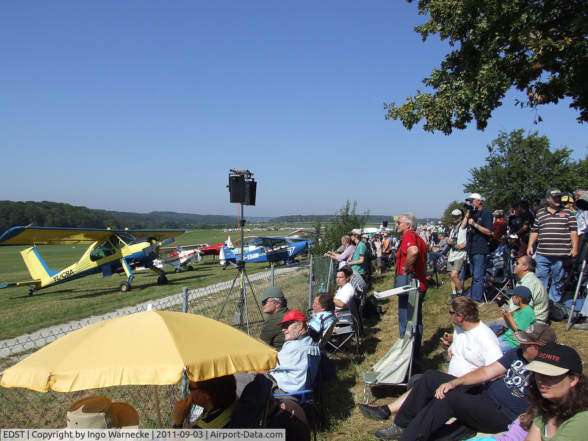 EDST Airport - Hahnweide airfield at Kirchheim unter Teck - during one of Germany's largest oldtimer fly-ins taking place there every two years
