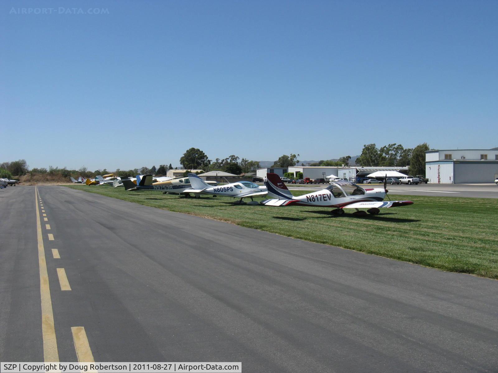 Santa Paula Airport (SZP) - James 'Seamus' McCaughley, Jr. Memorial-some of the fly-in aircraft parked on 22L grass
