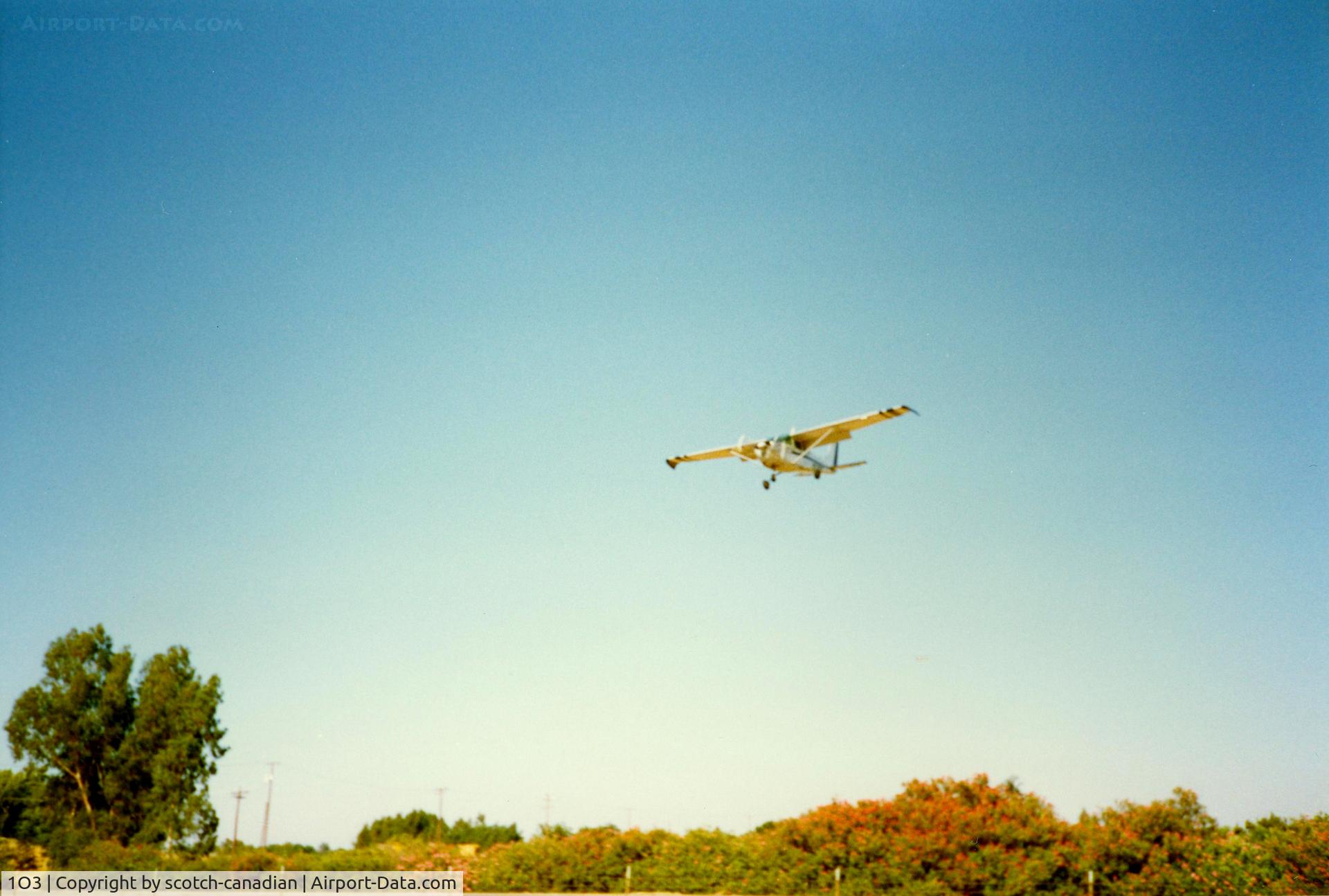 Lodi Airport (1O3) - Aircraft on Final Approach to Runway 26 at Lodi Airport, Lodi, CA - July 1989