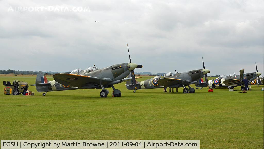 Duxford Airport, Cambridge, England United Kingdom (EGSU) - SPITFIRES ON THE FLIGHTLINE