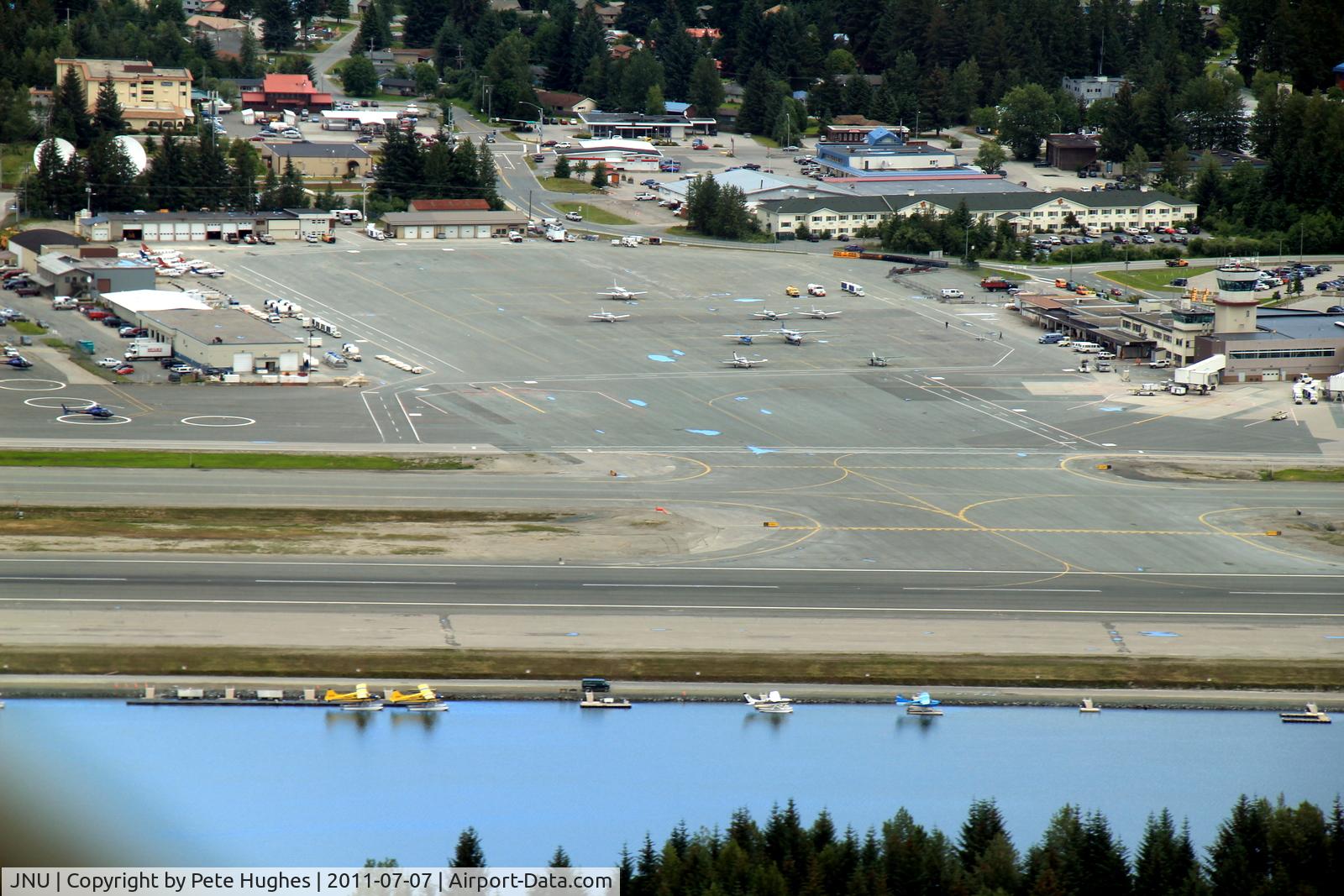 Juneau International Airport (JNU) - downwind for very short final Juneau Alaska in Ce208 N332AK