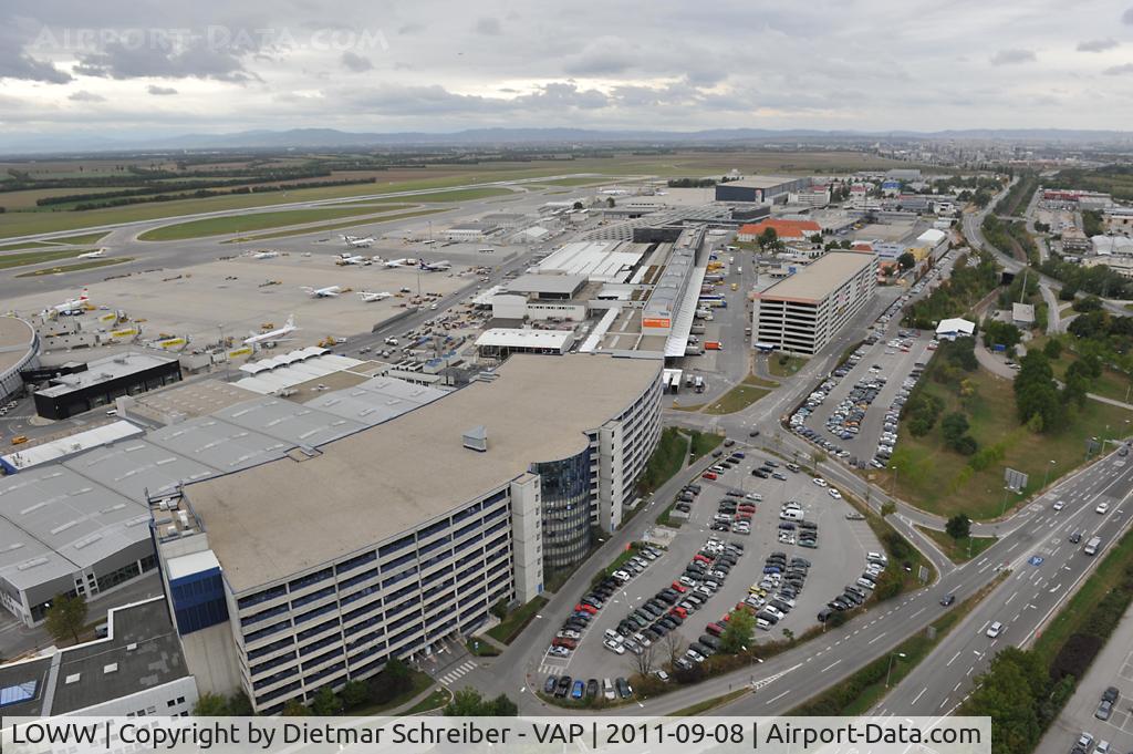 Vienna International Airport, Vienna Austria (LOWW) - Parking and Cargo area seen from the tower