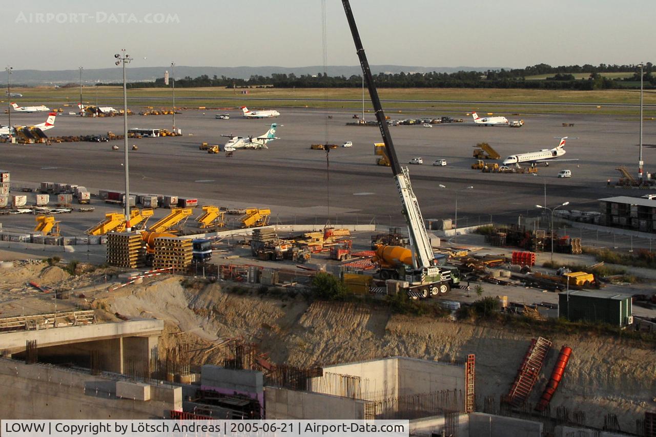 Vienna International Airport, Vienna Austria (LOWW) - work for the railroad tunnel before starting the construction skylink