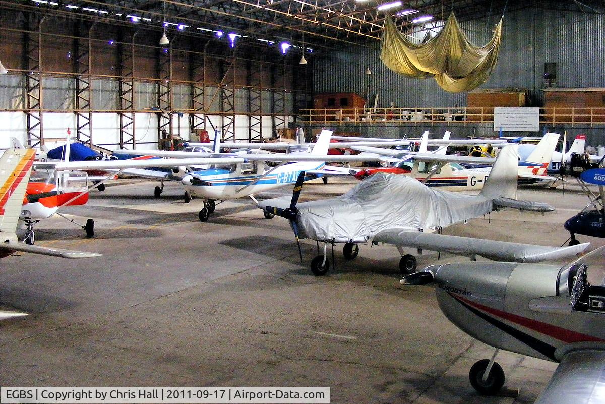 Shobdon Aerodrome Airport, Leominster, England United Kingdom (EGBS) - inside the main hangar at Shobdon