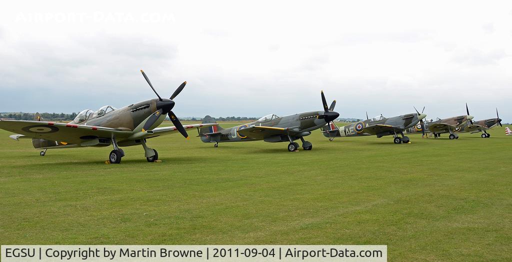 Duxford Airport, Cambridge, England United Kingdom (EGSU) - PART OF THE FLIGHT LINE AT DUXFORD ON 4TH SEP 2011. A VERY DULL AND RAINY DAY.