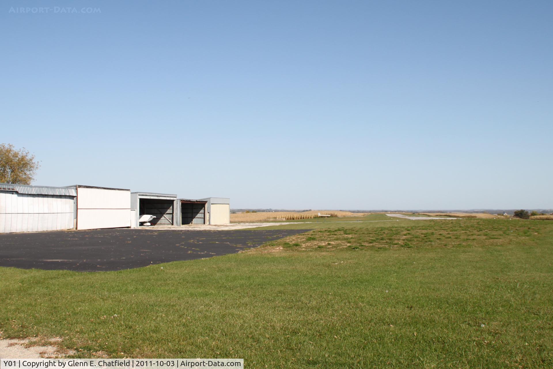 Waukon Municipal Airport (Y01) - The hangars and runway