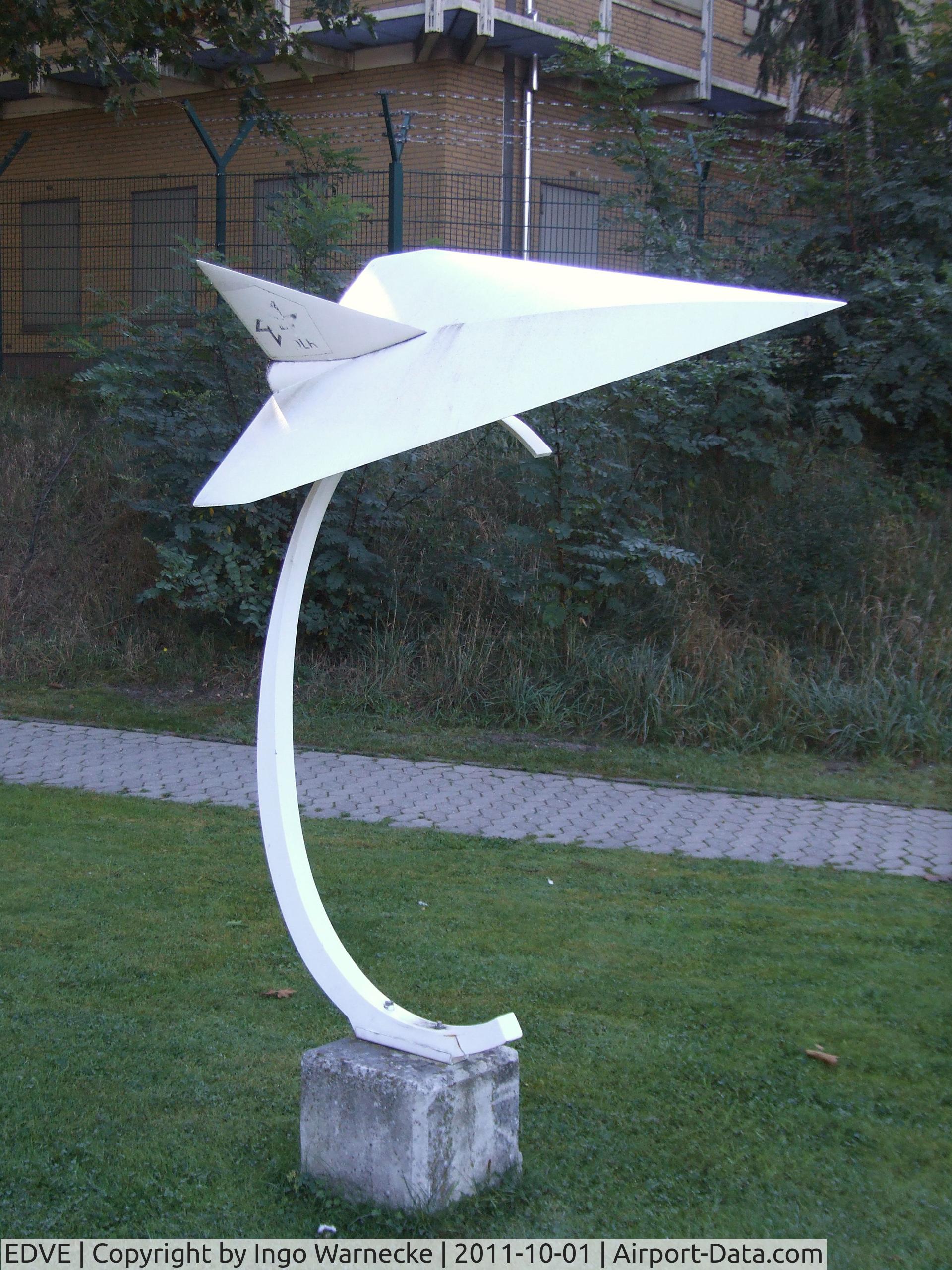 Braunschweig-Wolfsburg Regional Airport, Braunschweig, Lower Saxony Germany (EDVE) - aerospace symbol at the DLR entrance at Braunschweig-Waggum airport