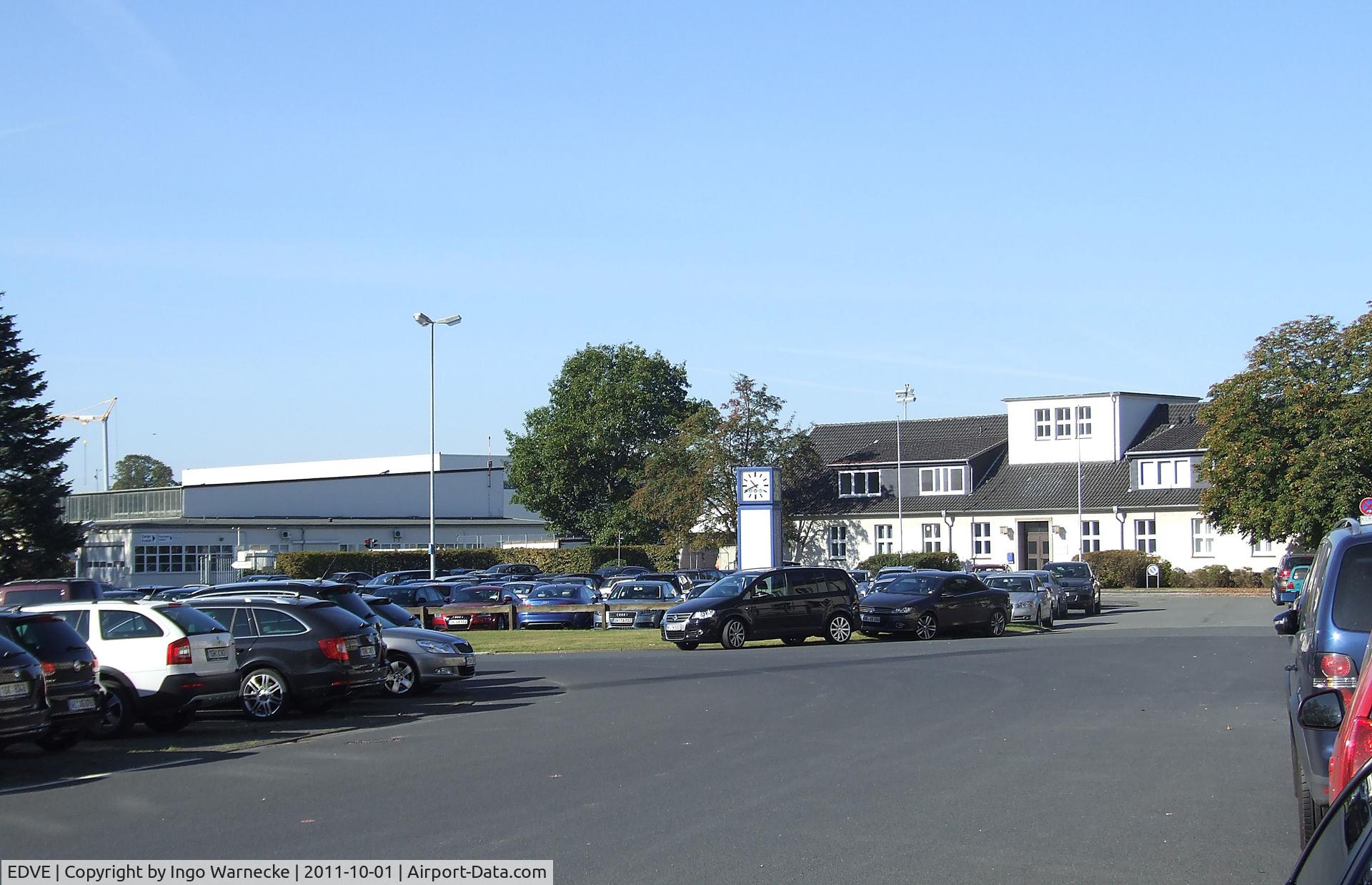 Braunschweig-Wolfsburg Regional Airport, Braunschweig, Lower Saxony Germany (EDVE) - buildings and hangar just west of the main terminal building at Braunschweig-Waggum airport
