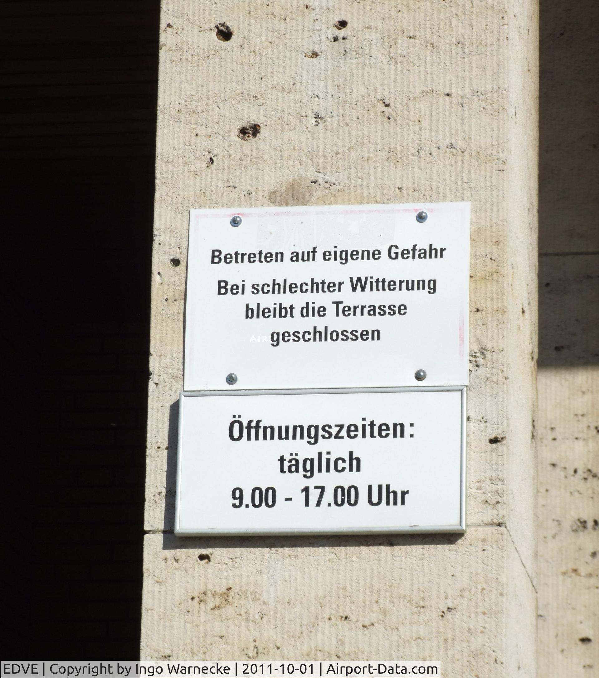 Braunschweig-Wolfsburg Regional Airport, Braunschweig, Lower Saxony Germany (EDVE) - entrance to the visitor's terrace just west of the main terminal building at Braunschweig-Waggum airport