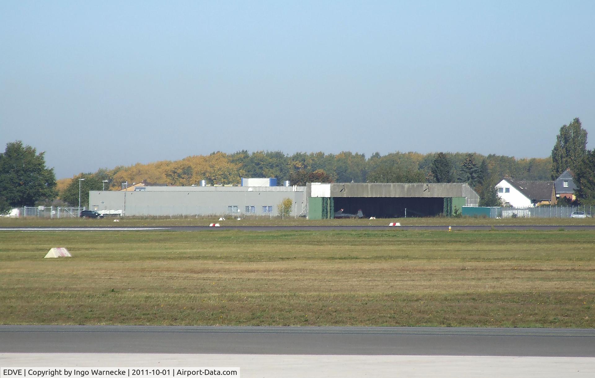 Braunschweig-Wolfsburg Regional Airport, Braunschweig, Lower Saxony Germany (EDVE) - hangar across the field in the northern part of Braunschweig-Waggum airport