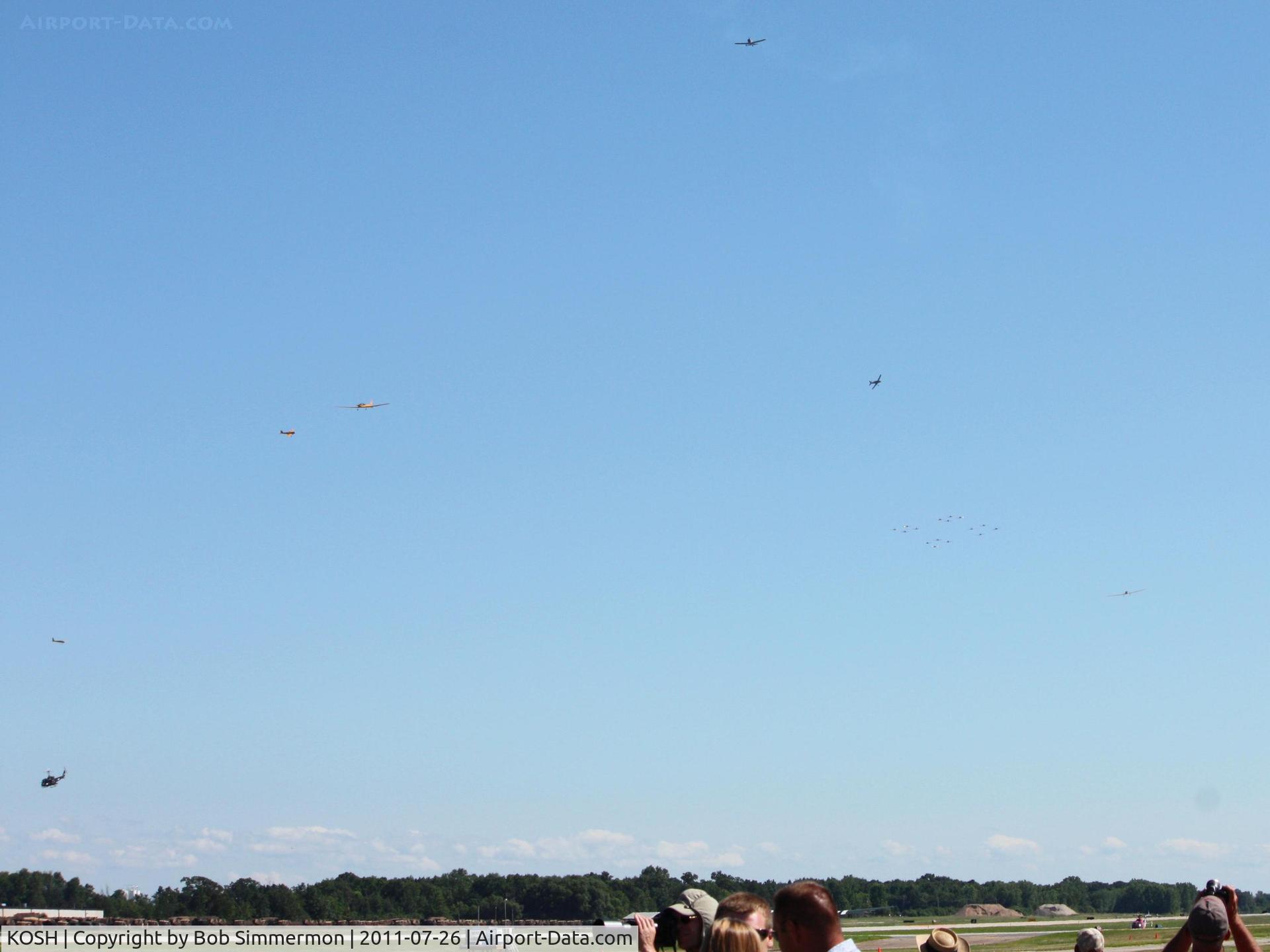 Wittman Regional Airport (OSH) - Sky full of planes at Airventure 2011.